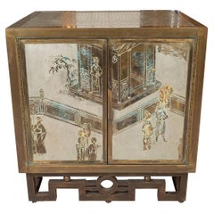 Vintage Rare Bronze and Pewter "Chan" Design Cabinet by Philip and Kelvin LaVerne