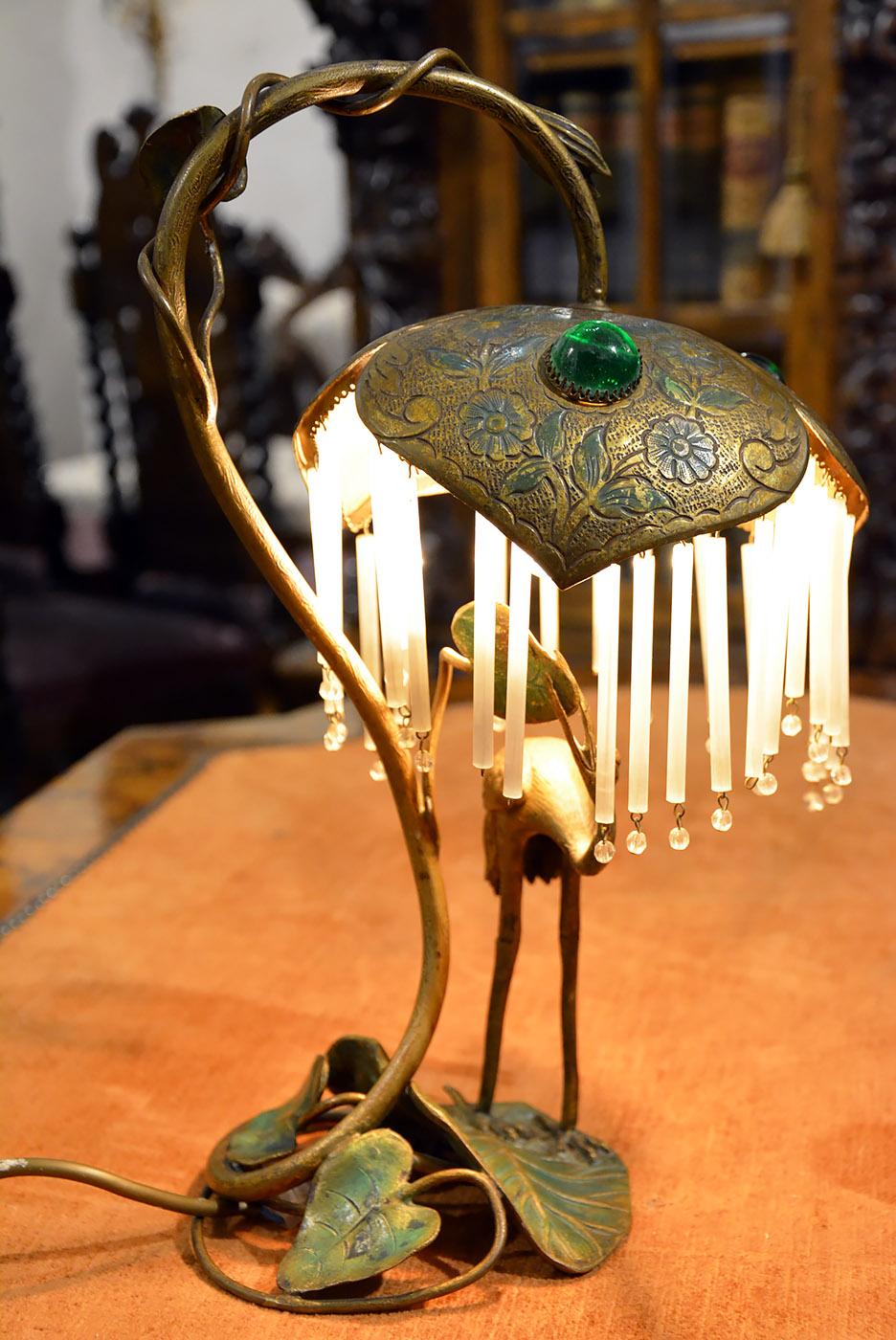 20th Century Rare Bronze Figural Art Nouveau Lamp, circa 1900  For Sale