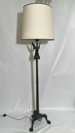 Rare bronze floor lamp in neoclassical style, Paris, France, circa 1880