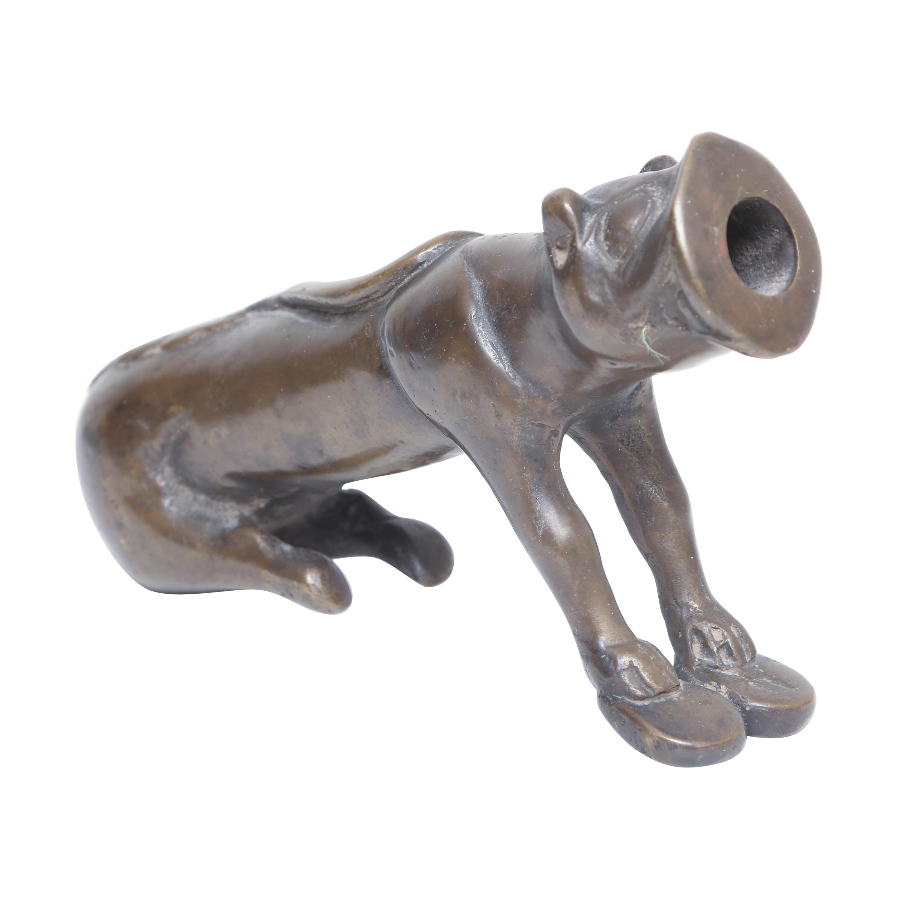 Rare Bronze Indian Firecracker Cannon of Tiger Form, 18th Century For Sale