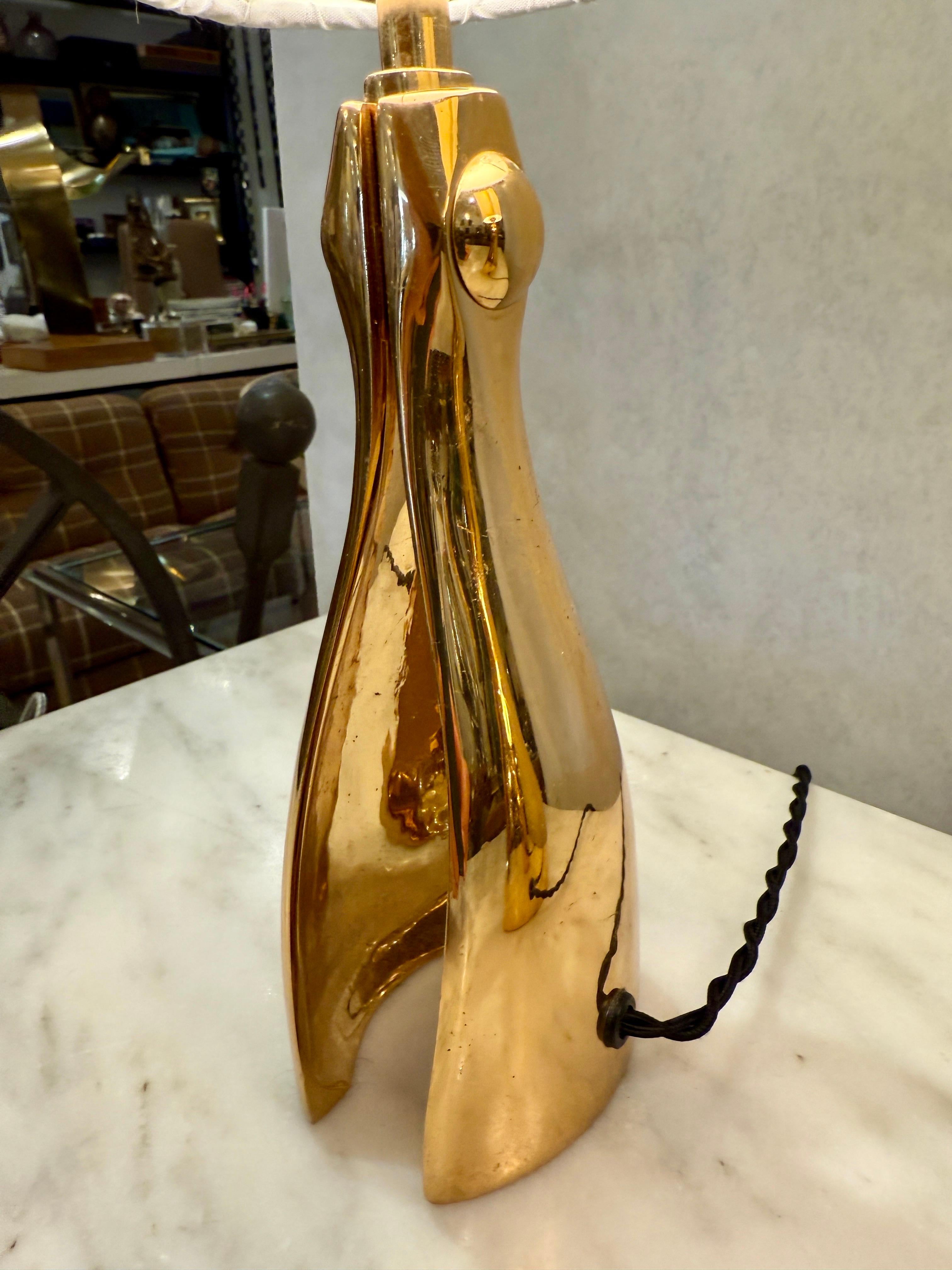 Rare Bronze Italian Lamps w/ Paper Shades For Sale 3