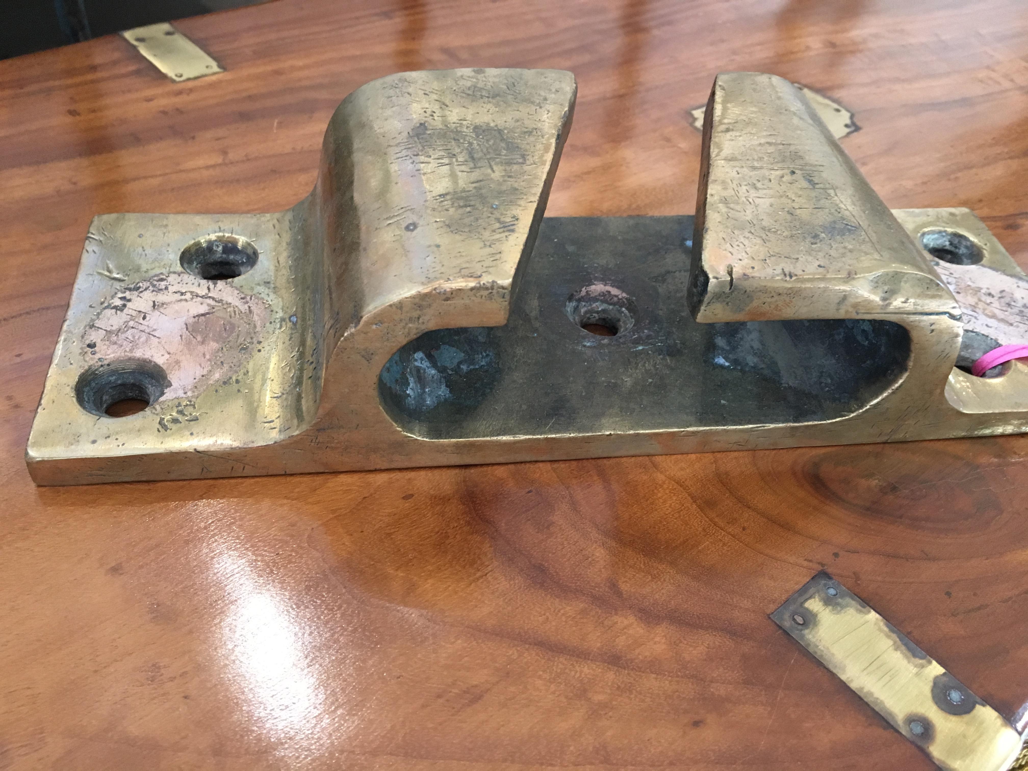 Rare Bronze, Large Ship's Chock, 1970s In Good Condition In Nantucket, MA