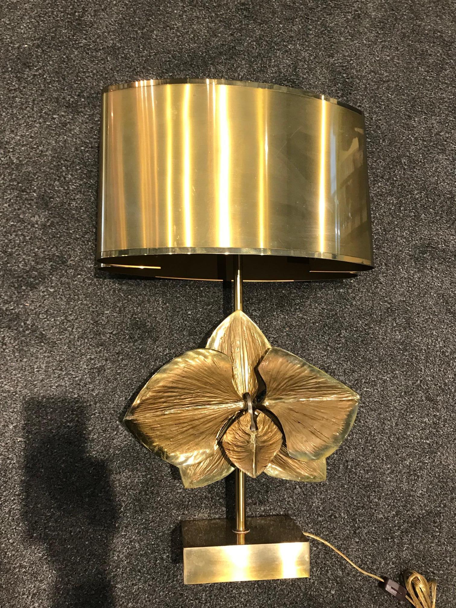 Rare Bronze “Lotus” Table Lamp by Maison Charles 5