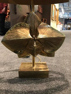 Rare Bronze “Lotus” Table Lamp by Maison Charles