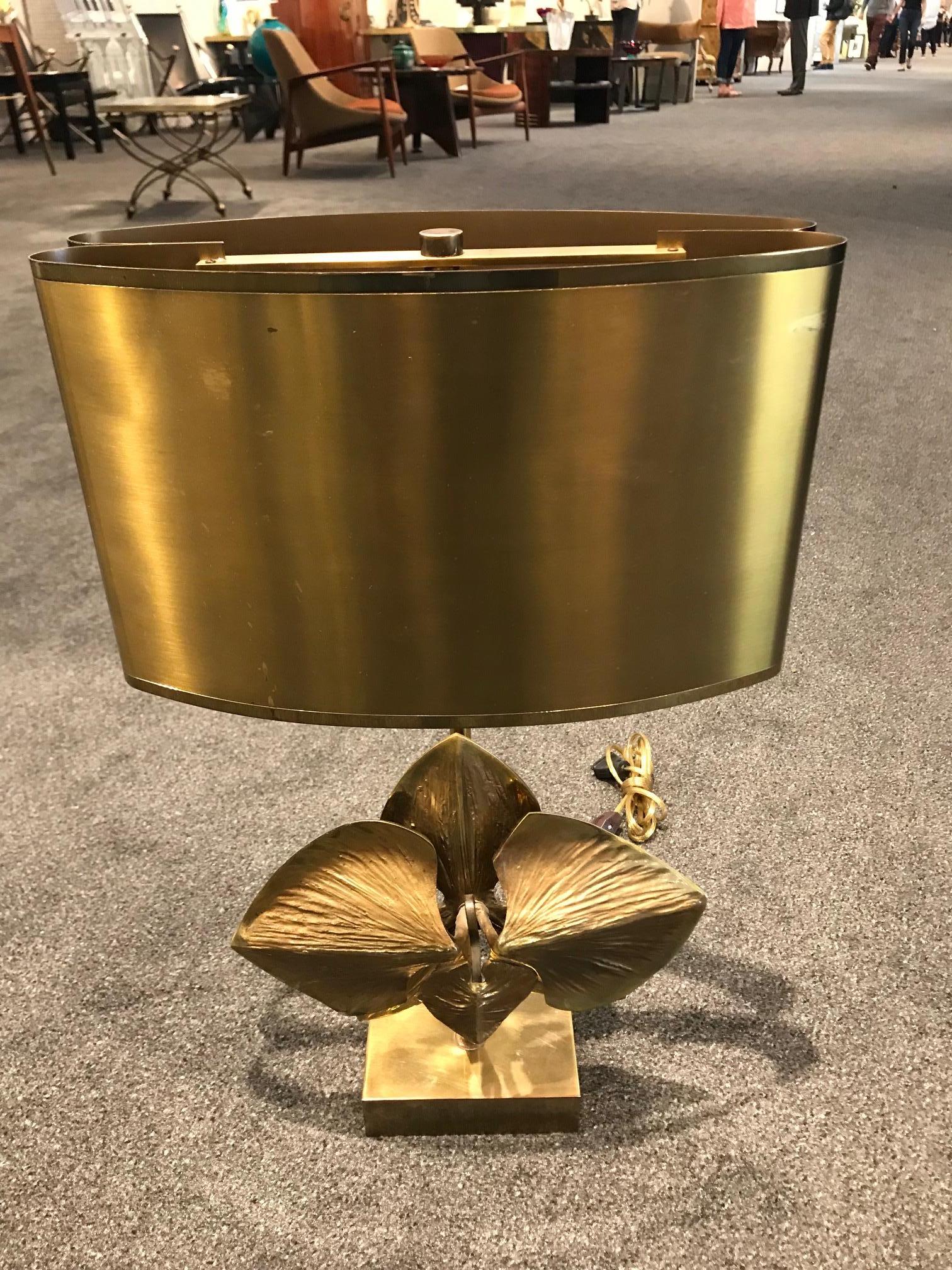 Rare Bronze “Lotus” Table Lamp by Maison Charles 2