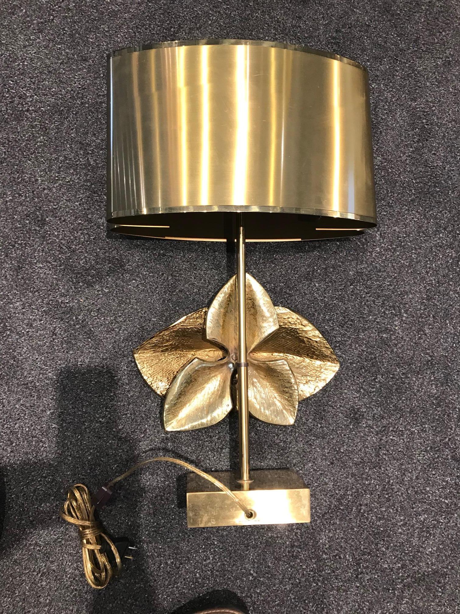 Rare Bronze “Lotus” Table Lamp by Maison Charles 4