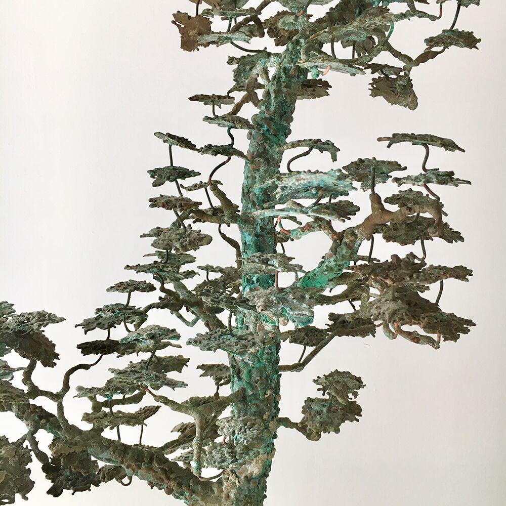 American Rare Bronze of a Bonsai Tree in Full Leaf, 1960s For Sale