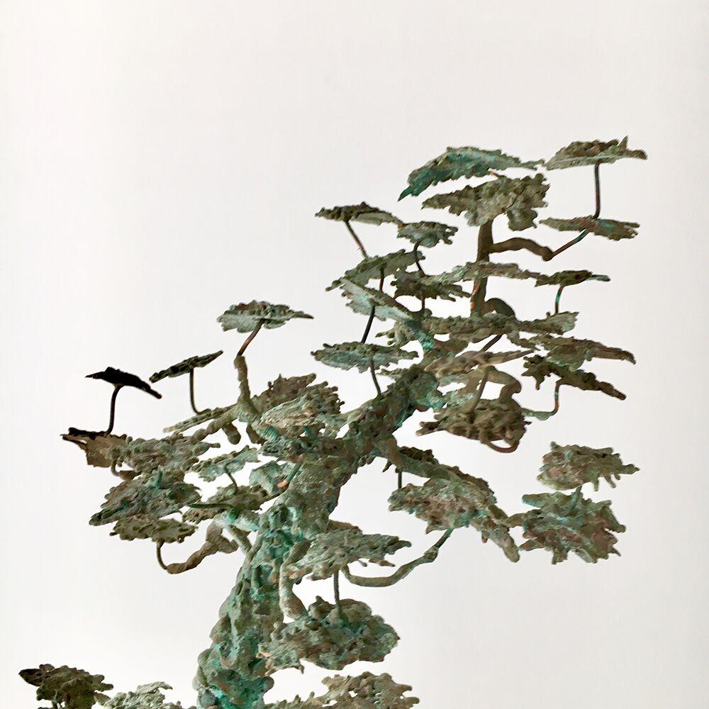 Rare Bronze of a Bonsai Tree in Full Leaf, 1960s In Good Condition For Sale In London, GB