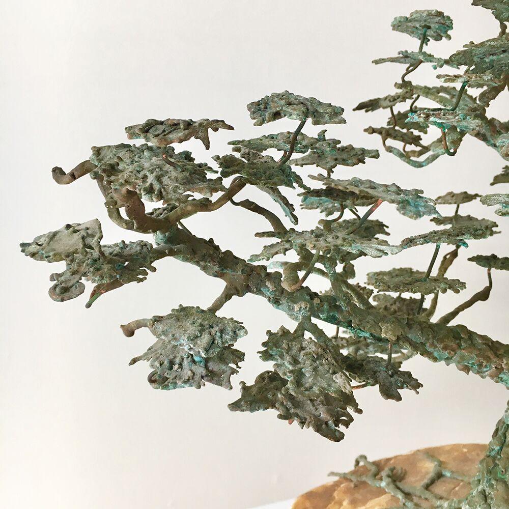Mid-20th Century Rare Bronze of a Bonsai Tree in Full Leaf, 1960s For Sale