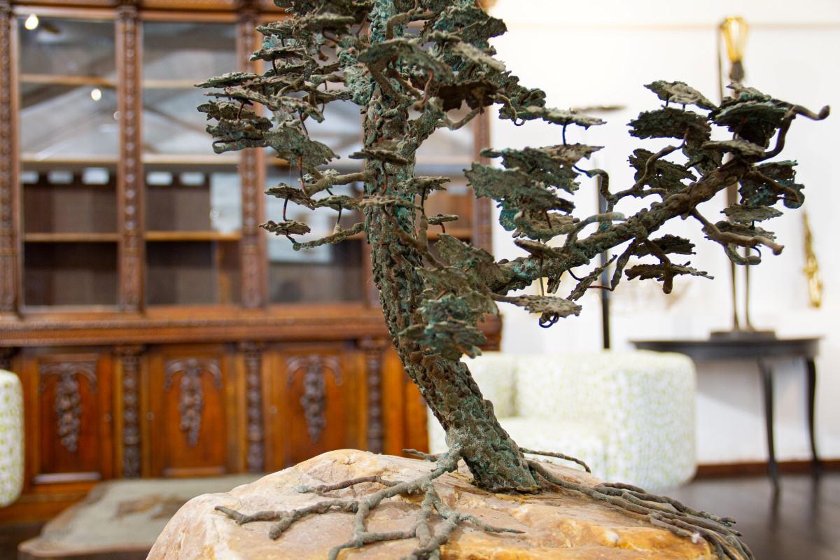 Rare Bronze of a Bonsai Tree in Full Leaf, 1960s In Good Condition In Donhead St Mary, Wiltshire