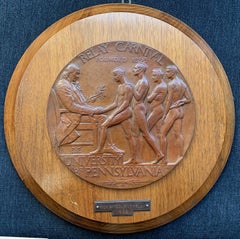 Rara targa in bronzo che celebra le Penn Relays con nudi maschili, di Tait McKenzie