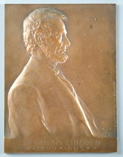 Seltene Bronze-Porträtplakette für The US Copper Cent von Victor Brenner, datiert 1907
