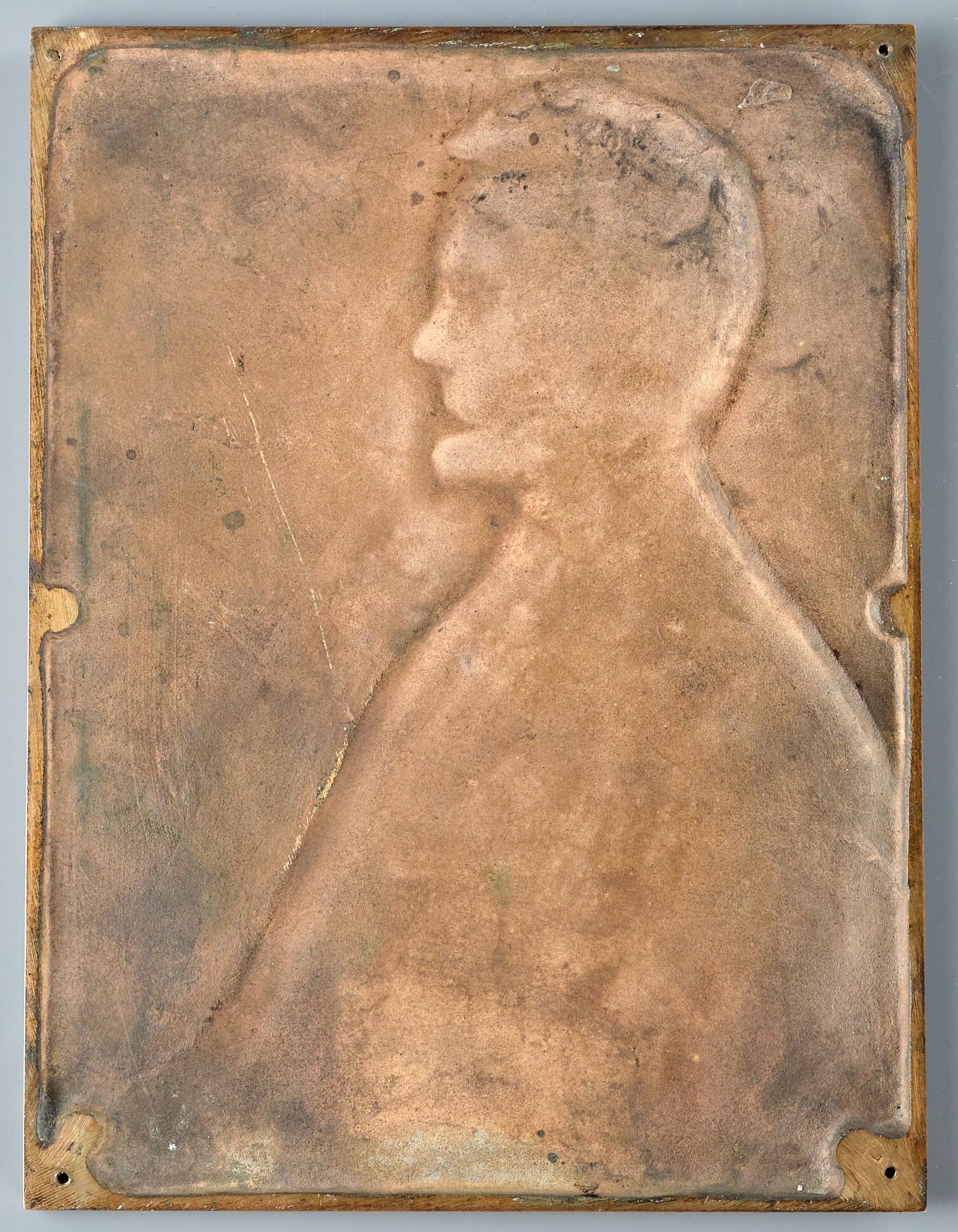 Seltene Bronze-Porträtplakette für The US Copper Cent von Victor Brenner, datiert 1907 (Patiniert) im Angebot