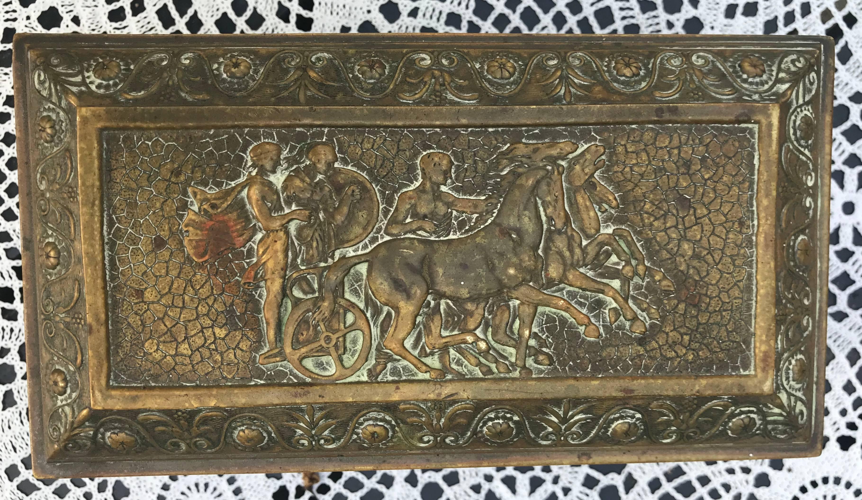 Rare Bronze Sculptural Casket / Box Panels with Historical Roman Empire Scenes For Sale 6