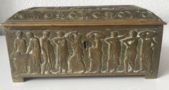 Rare coffret/panneaux sculpturaux en bronze avec scènes historiques de l'Empire romain
