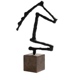 Seltene Bronzeskulptur von Pierre Manoli, Pferdkopf, EA 3, Frankreich
