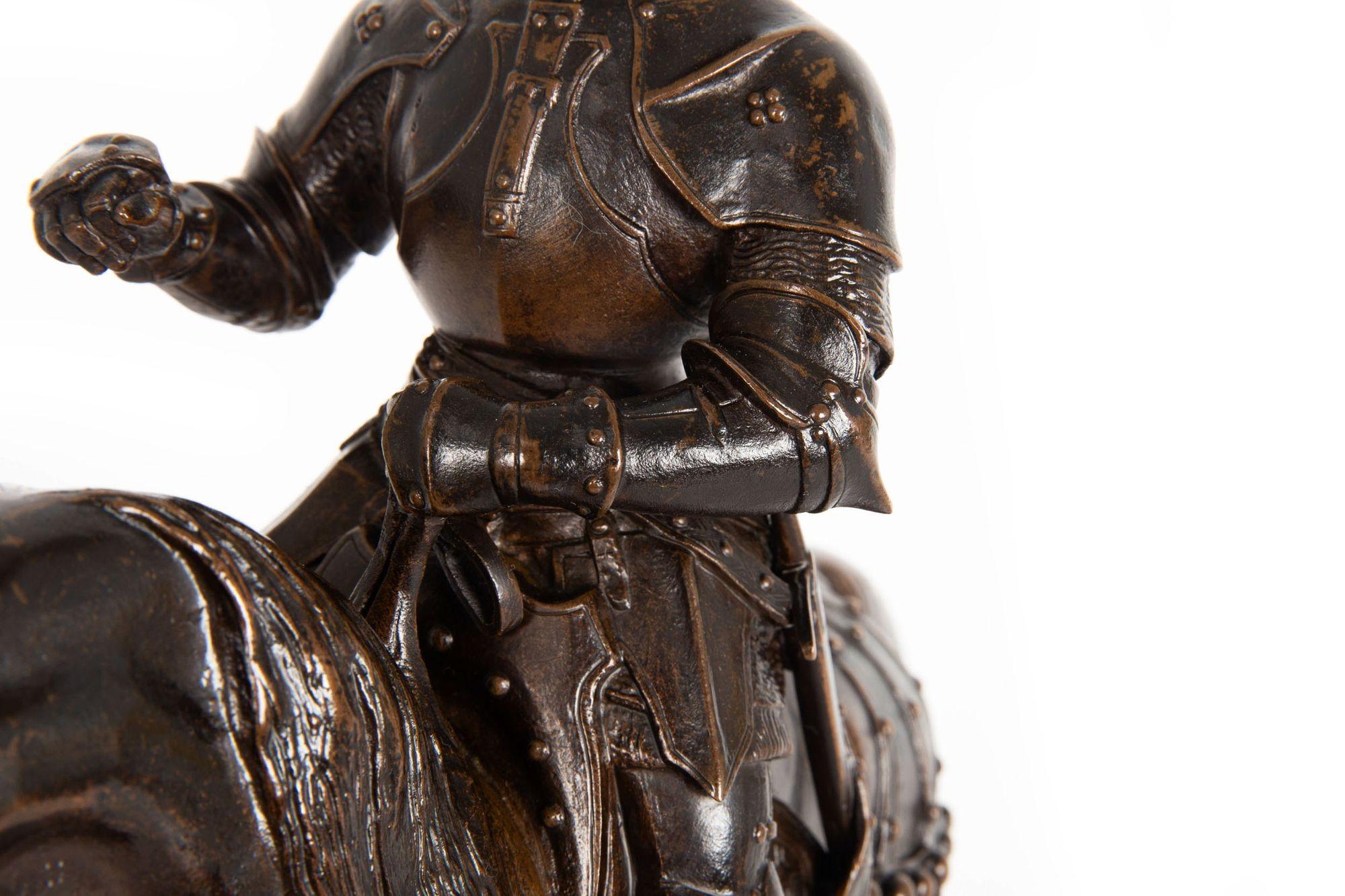 Rare sculpture de Charles VII, Le Victorieux par Antoine-Louis Barye en vente 12