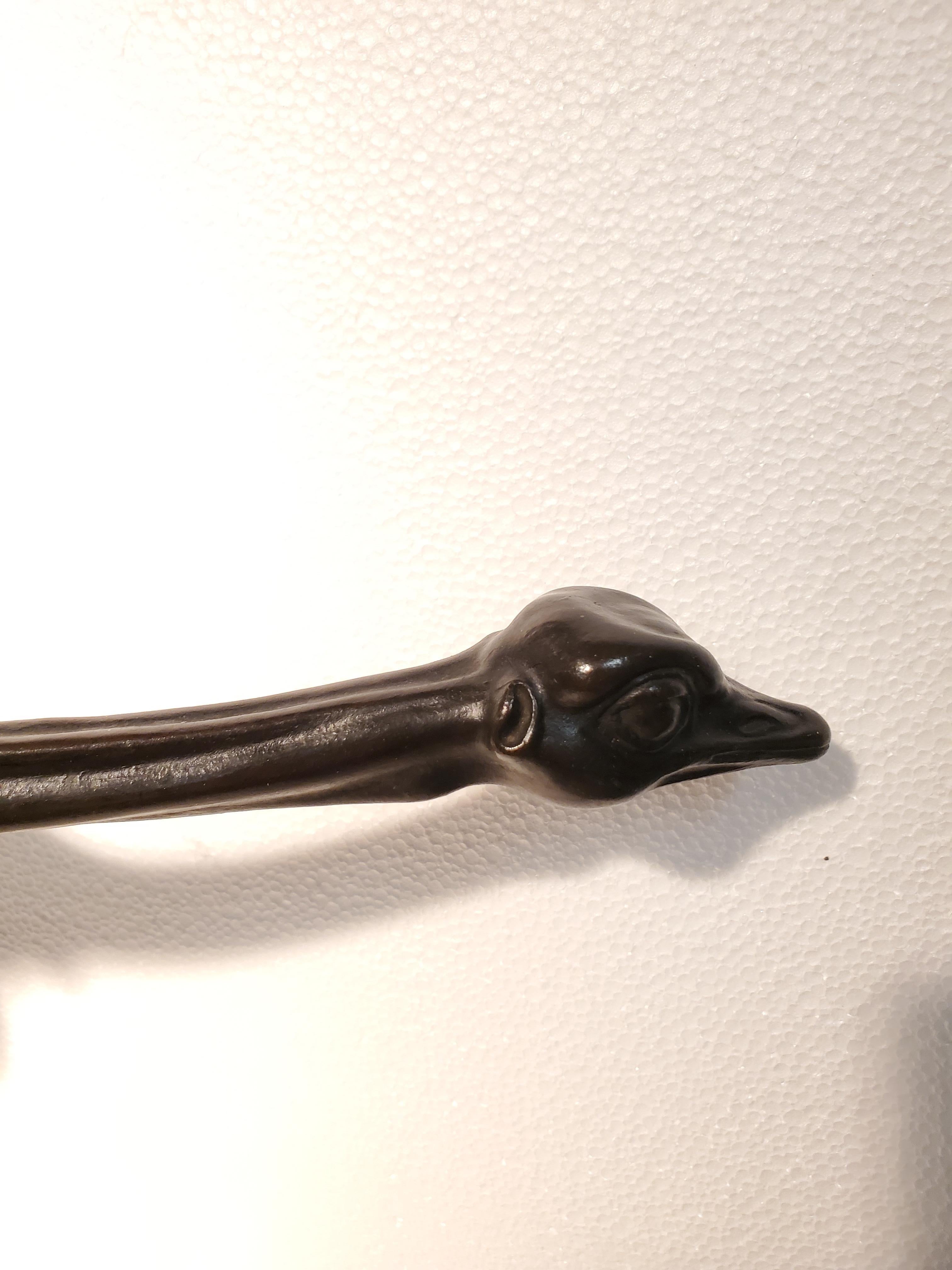 Rare Bronze Sculpture of a Woman Riding an Ostrich Signed Ferdinand Liebermann 5