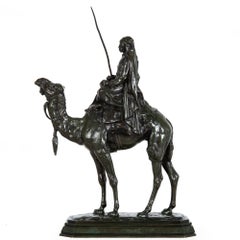 Rare Bronze Sculpture of “Arab on Camel” by Antoine-Louis Barye circa 1880