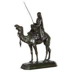 Rare Bronze Sculpture of “Arab on Camel” by Antoine-Louis Barye circa 1880