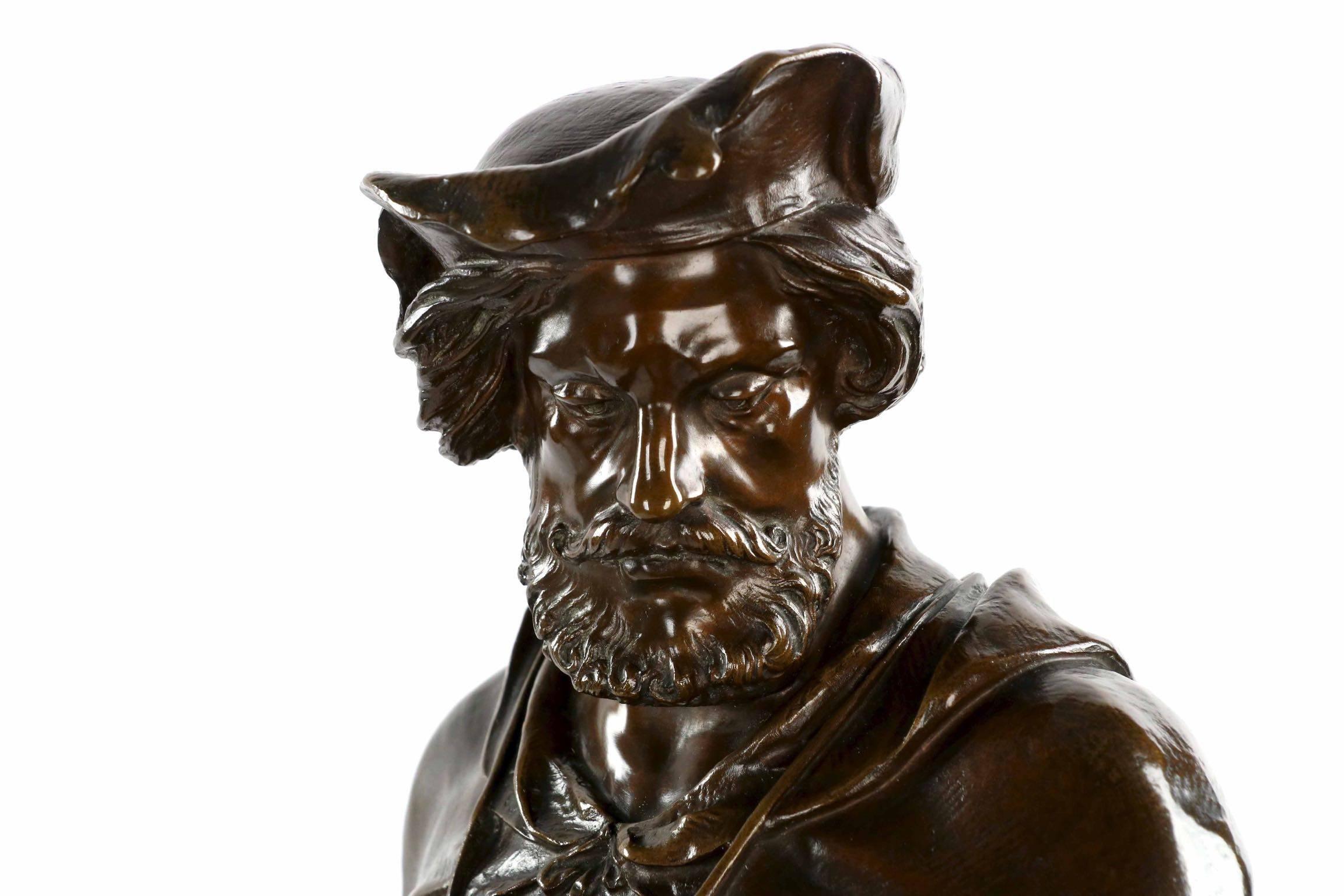 Rare Bronze Sculpture of "Imagier, 15th Siécle" after Model by Emile