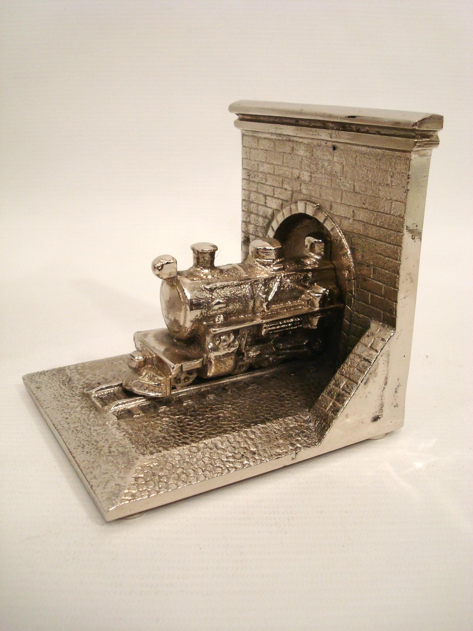 Rare Bronze Train Locomotive Bookends 1940´s For Sale 1