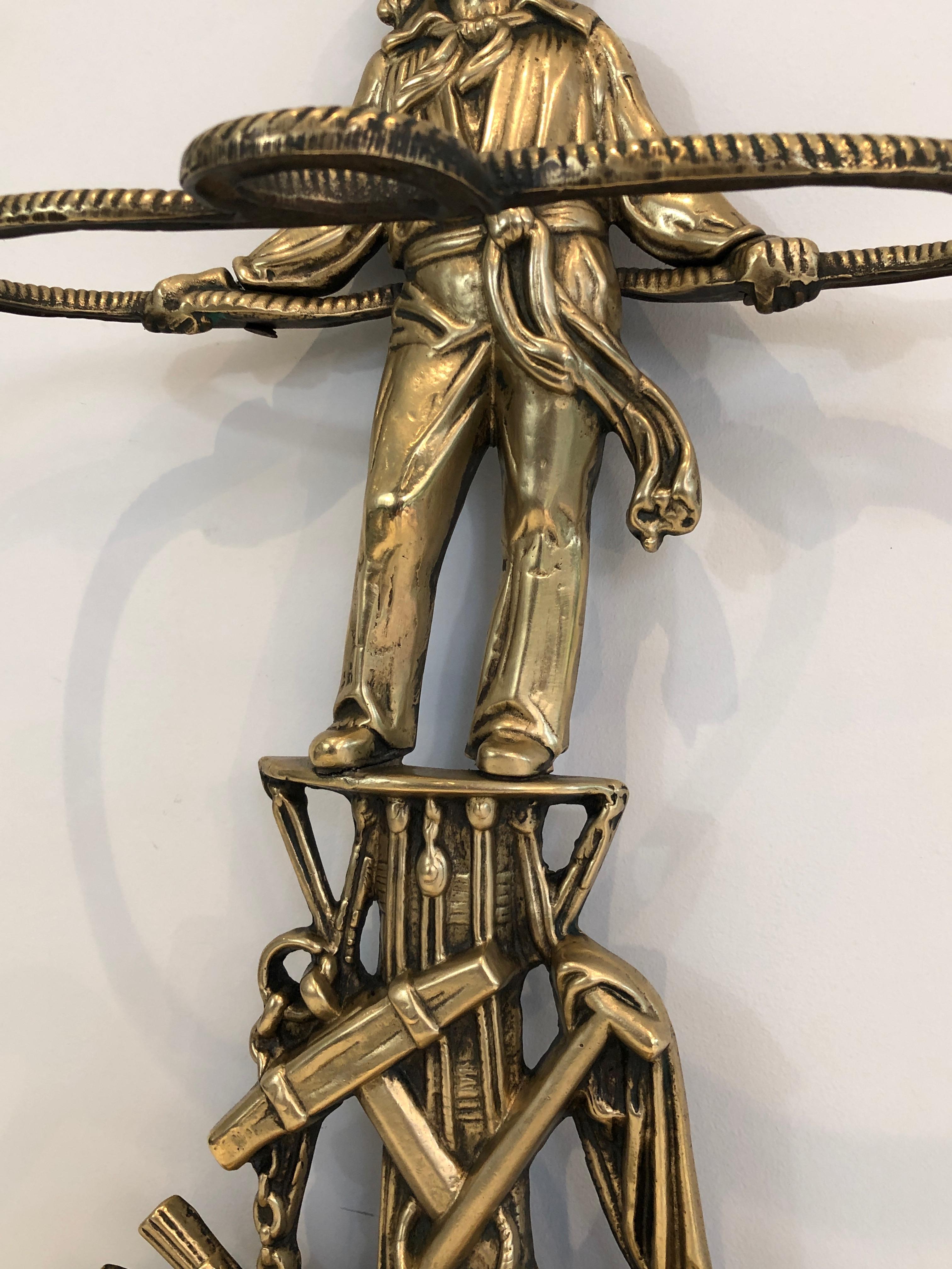 Raro portaombrelli in bronzo con marinaio, francese, circa 1970 in vendita 4
