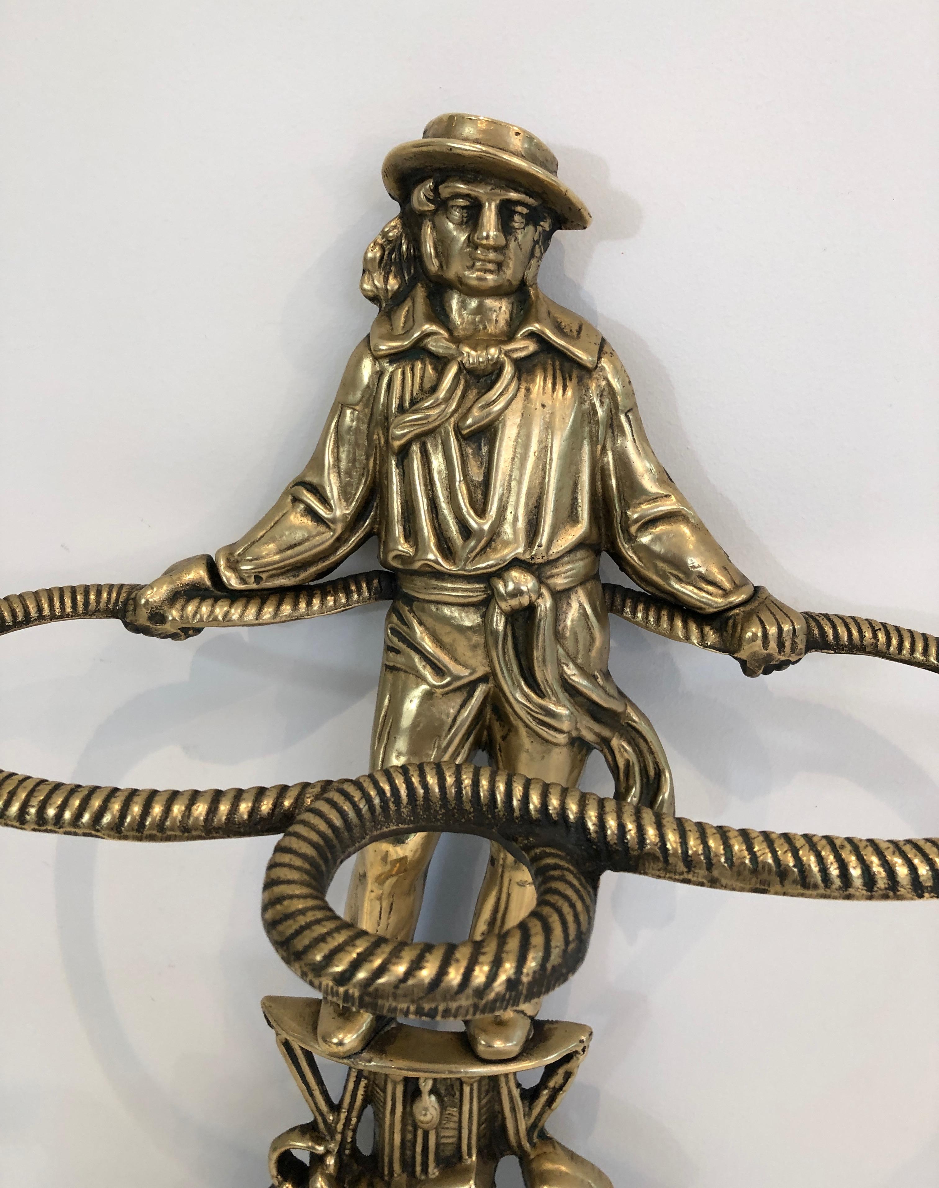 Raro portaombrelli in bronzo con marinaio, francese, circa 1970 in vendita 6