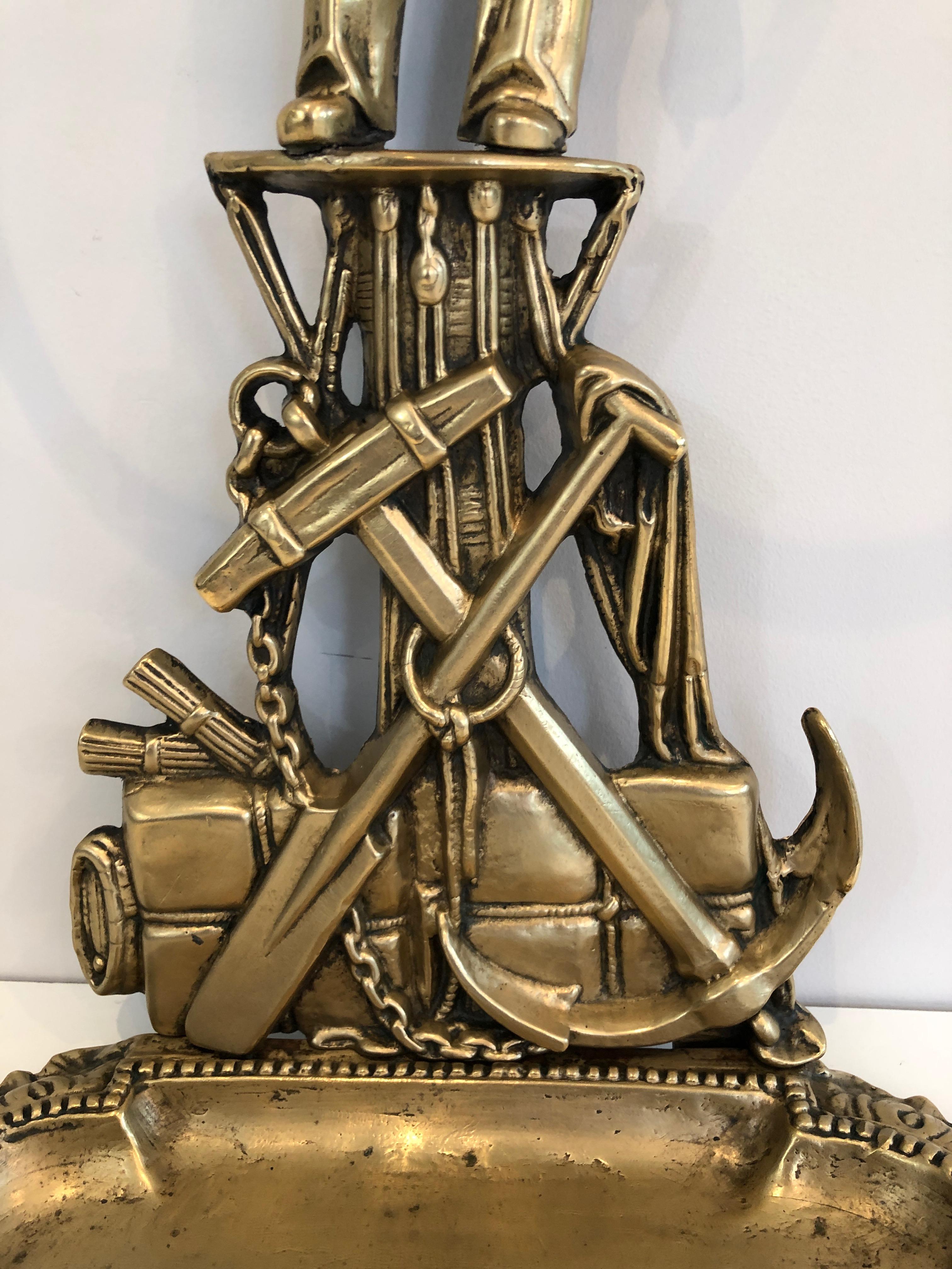 Raro portaombrelli in bronzo con marinaio, francese, circa 1970 in vendita 7