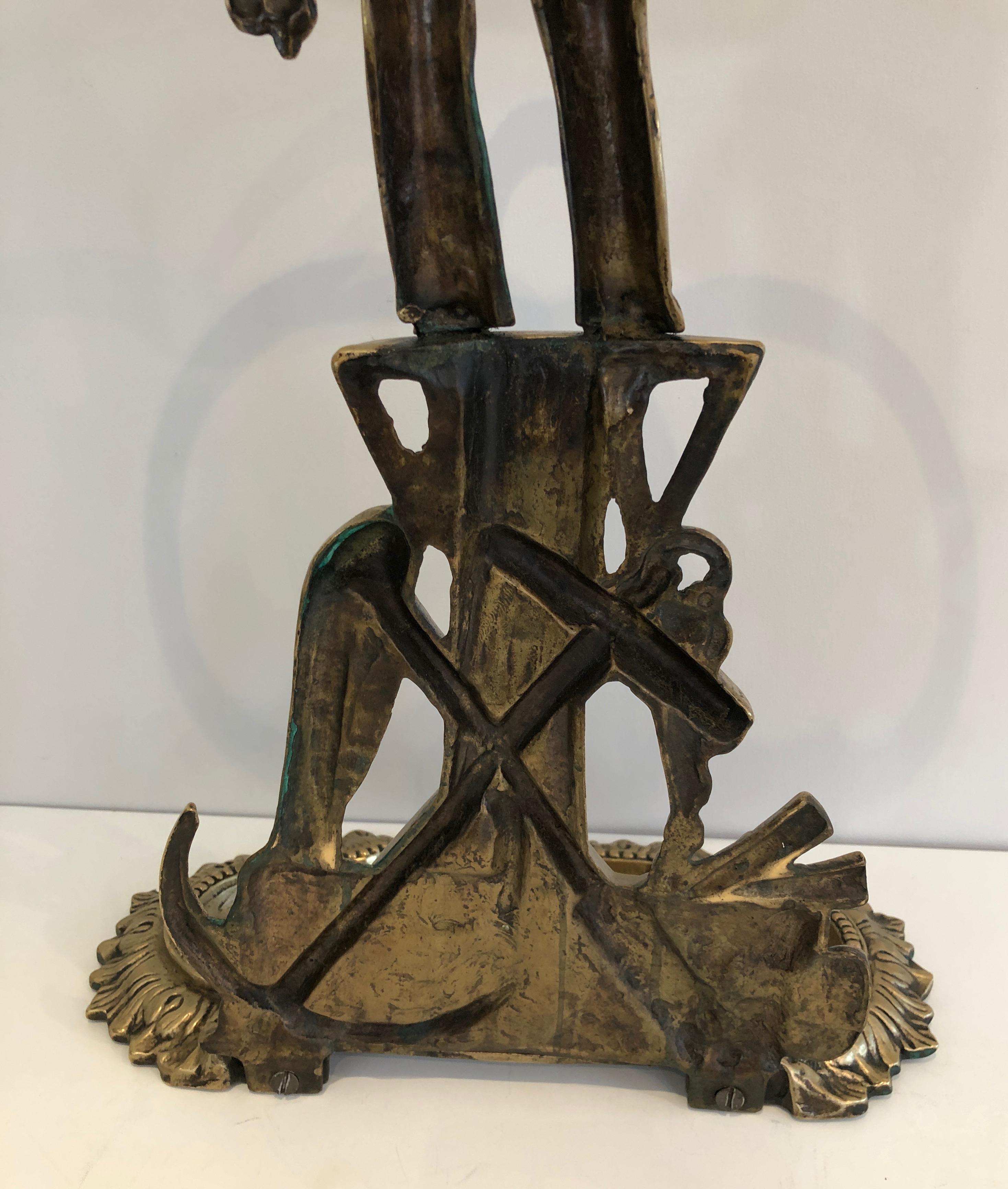 Raro portaombrelli in bronzo con marinaio, francese, circa 1970 in vendita 9