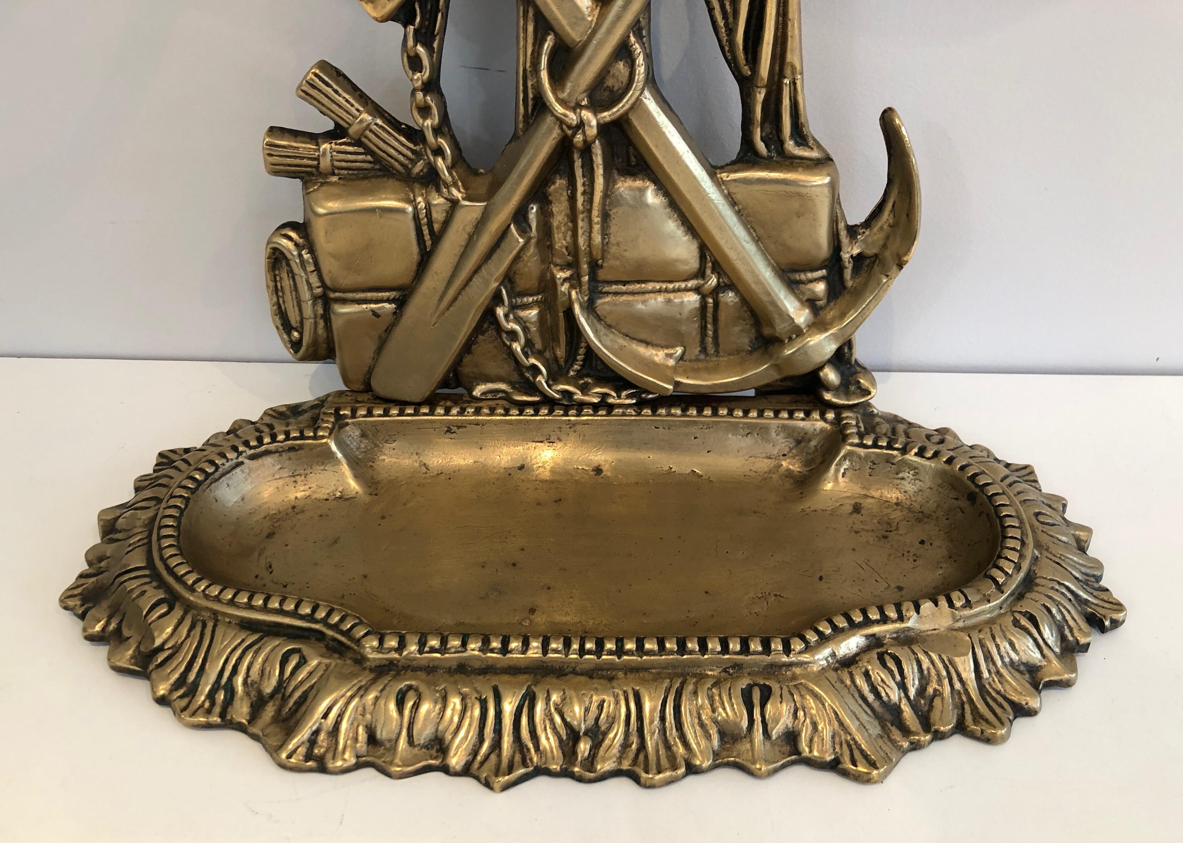 Raro portaombrelli in bronzo con marinaio, francese, circa 1970 in vendita 1