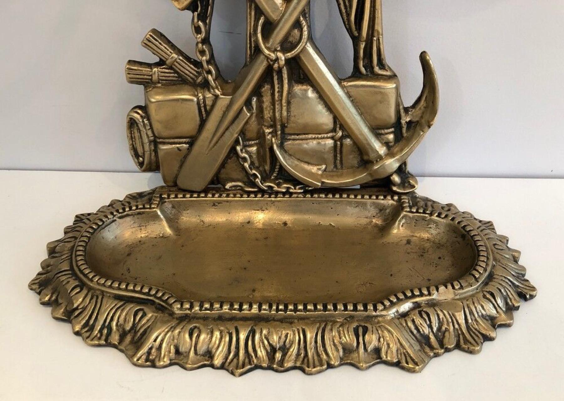 Rare Stand Umbrella en bronze représentant un marin. Travail en français. Circa 1900 en vente 1