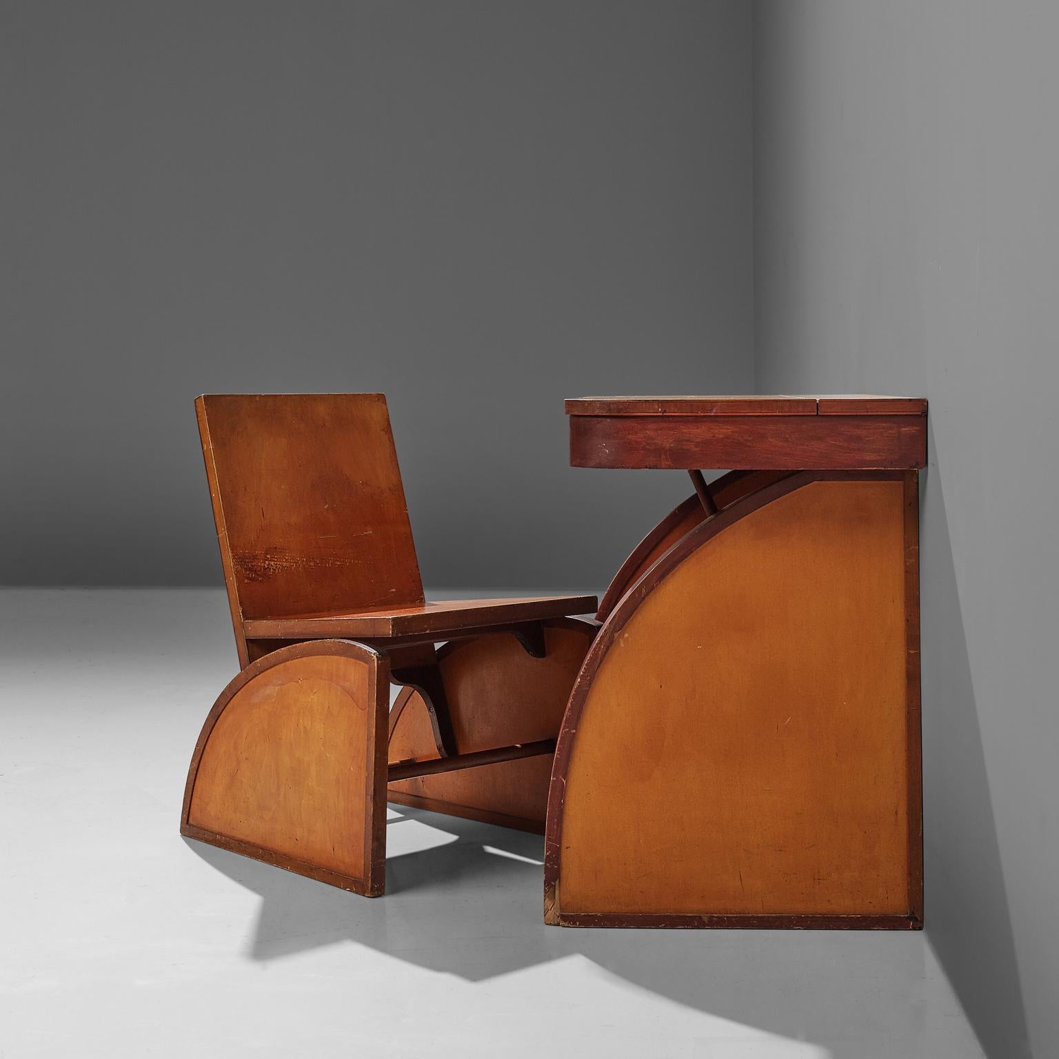 Rare Brown Saltman Desk with Chair  3
