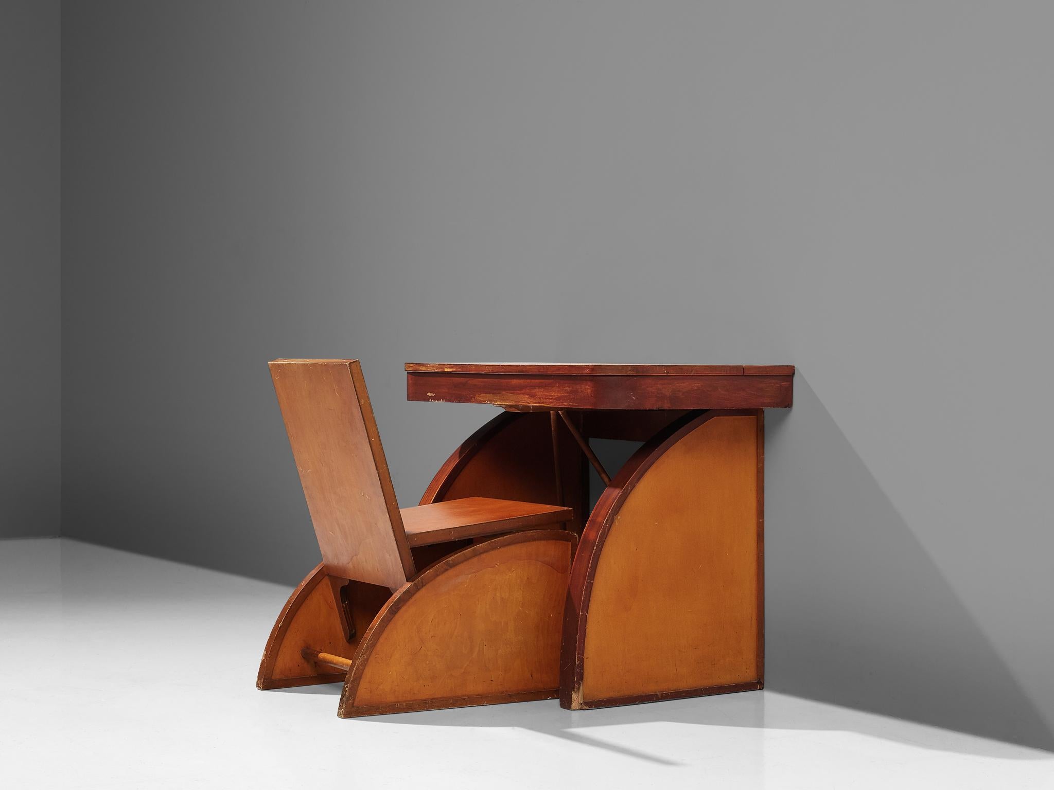 American Rare Brown Saltman Desk with Chair 