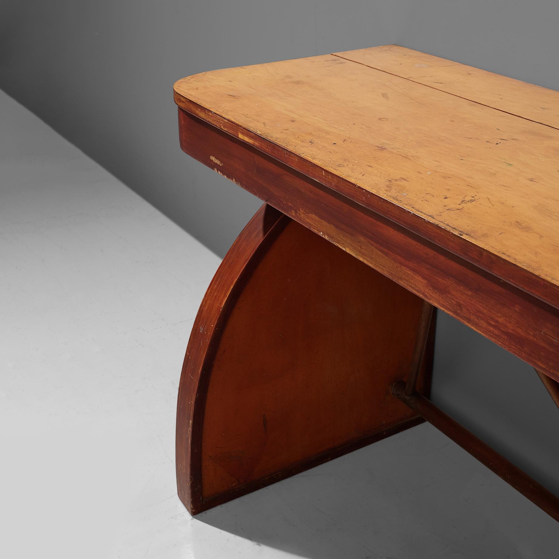 Wood Rare Brown Saltman Desk with Chair 
