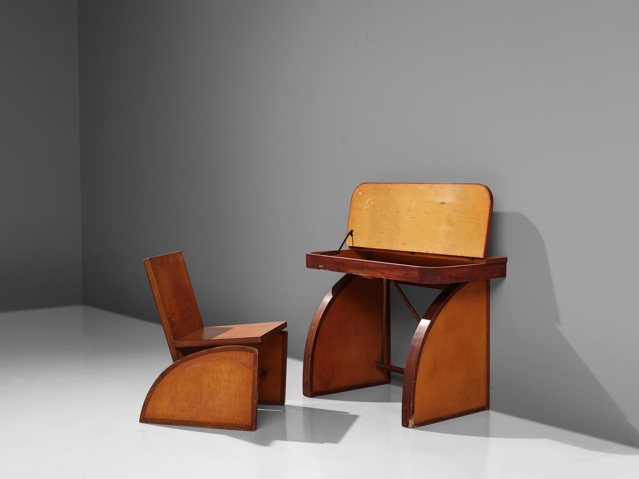 Rare Brown Saltman Desk with Chair  1