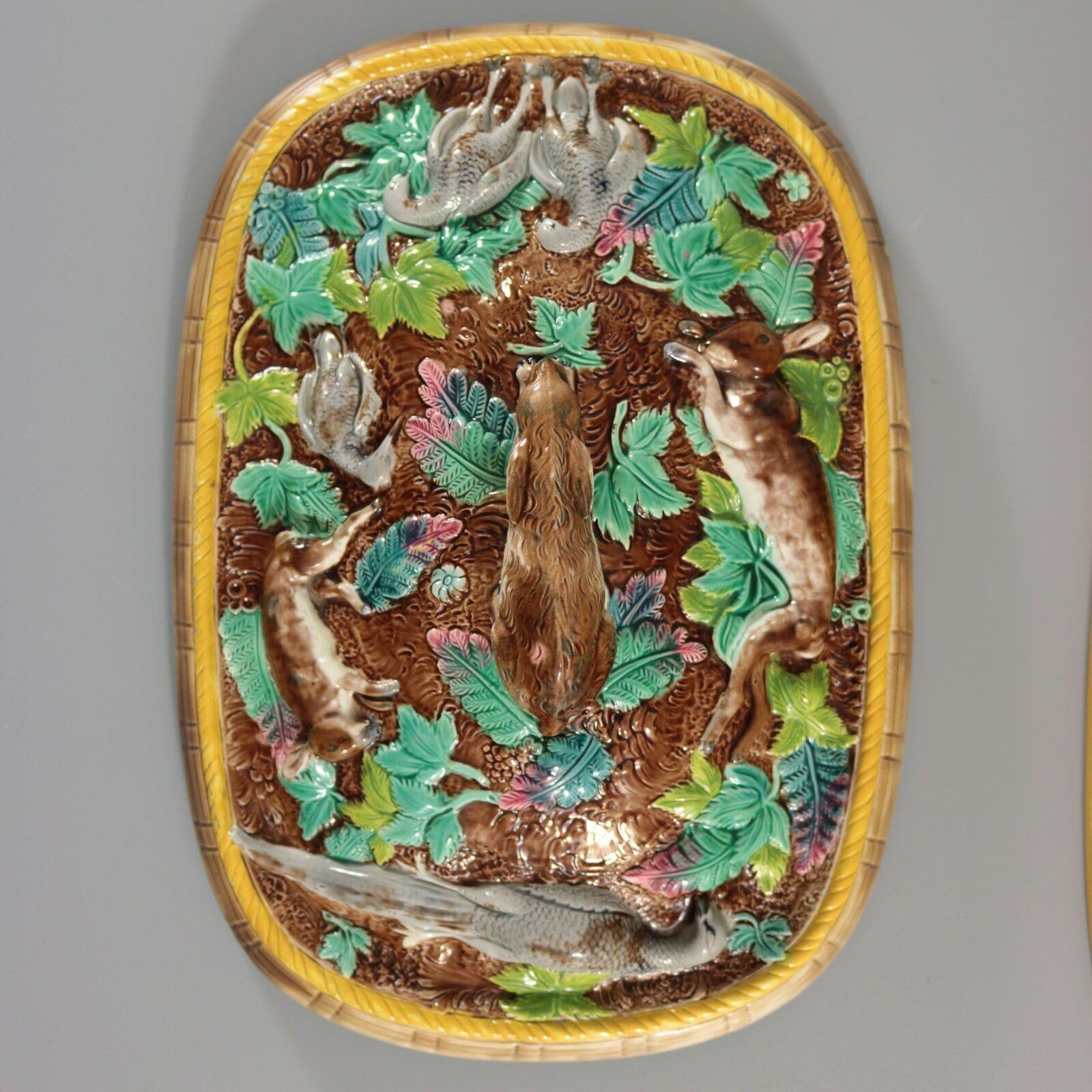 Rare Brown Westhead Moore Majolica Game Pie Dish For Sale 6