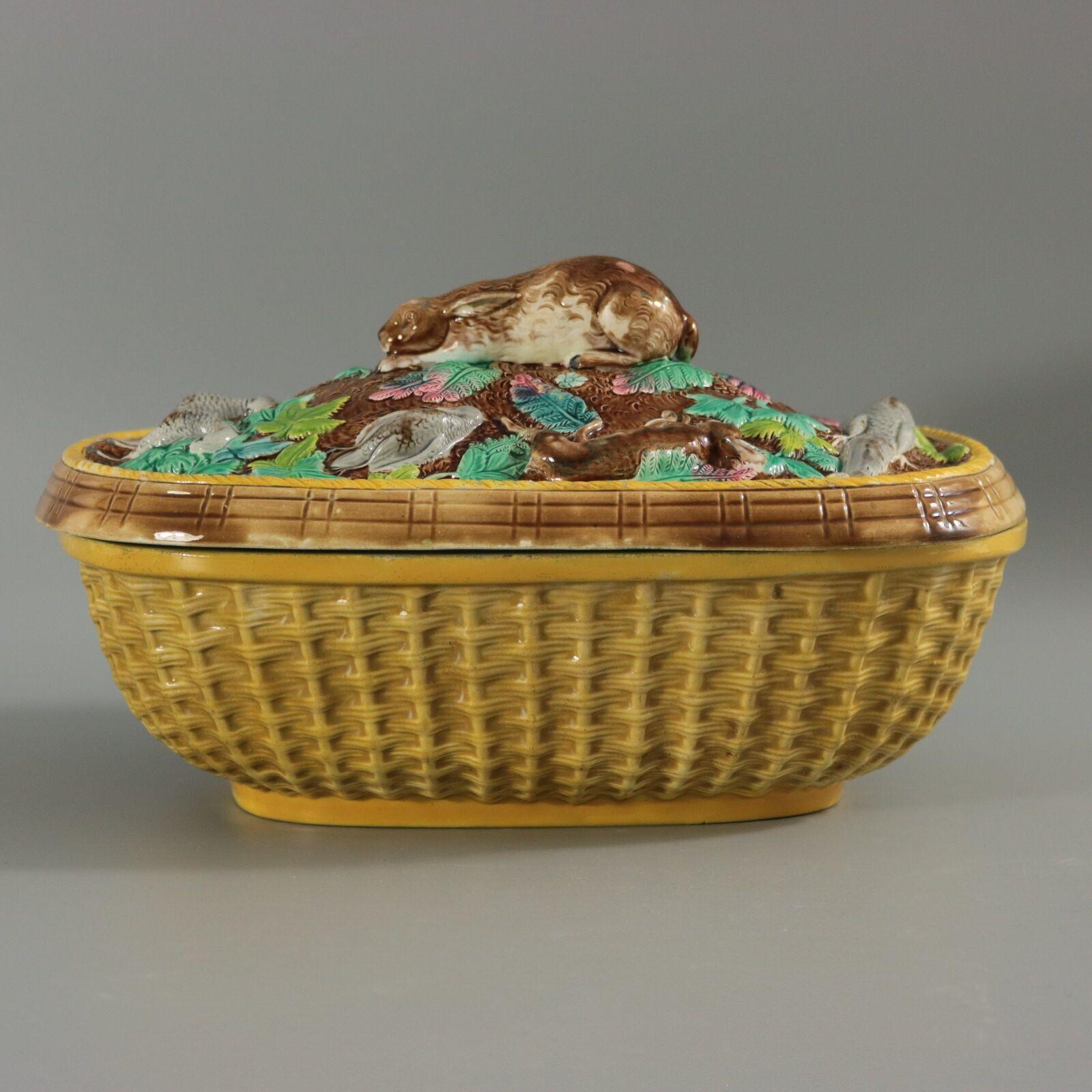 Rare Brown Westhead Moore Majolica Game Pie Dish For Sale 1