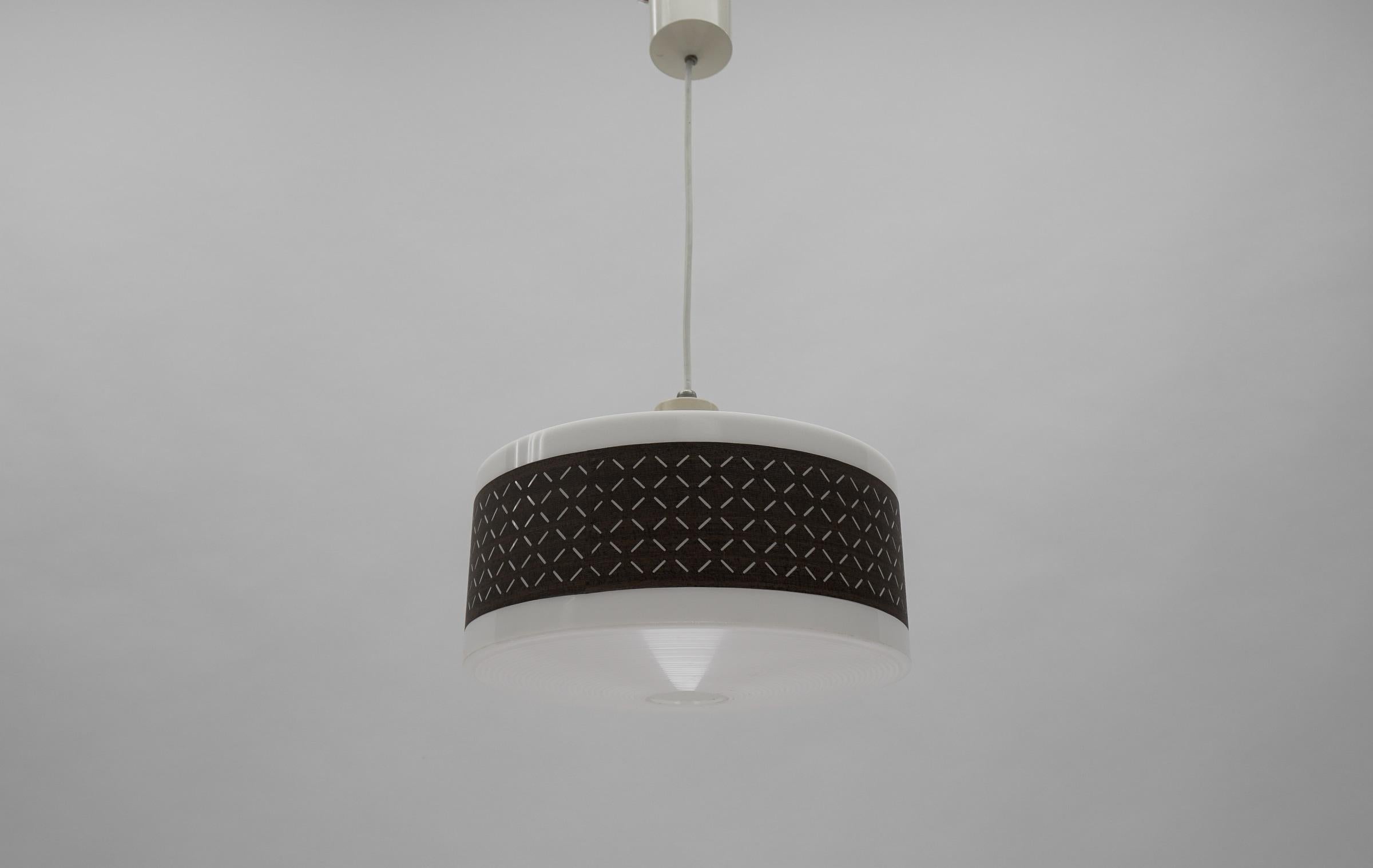 Ceiling lamp by Aloys F. Gangkofner for ERCO Leuchten, Germany Lüdenscheid 1960s.

A very interesting and decorative lamp. 

1 x E27 Edison screw fit bulb holder, is rewired and in working condition. It runs both on 110/230 Volt.