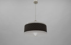 Rare Brown & White Pendant Lamp by Aloys F. Gangkofner for ERCO Leuchten