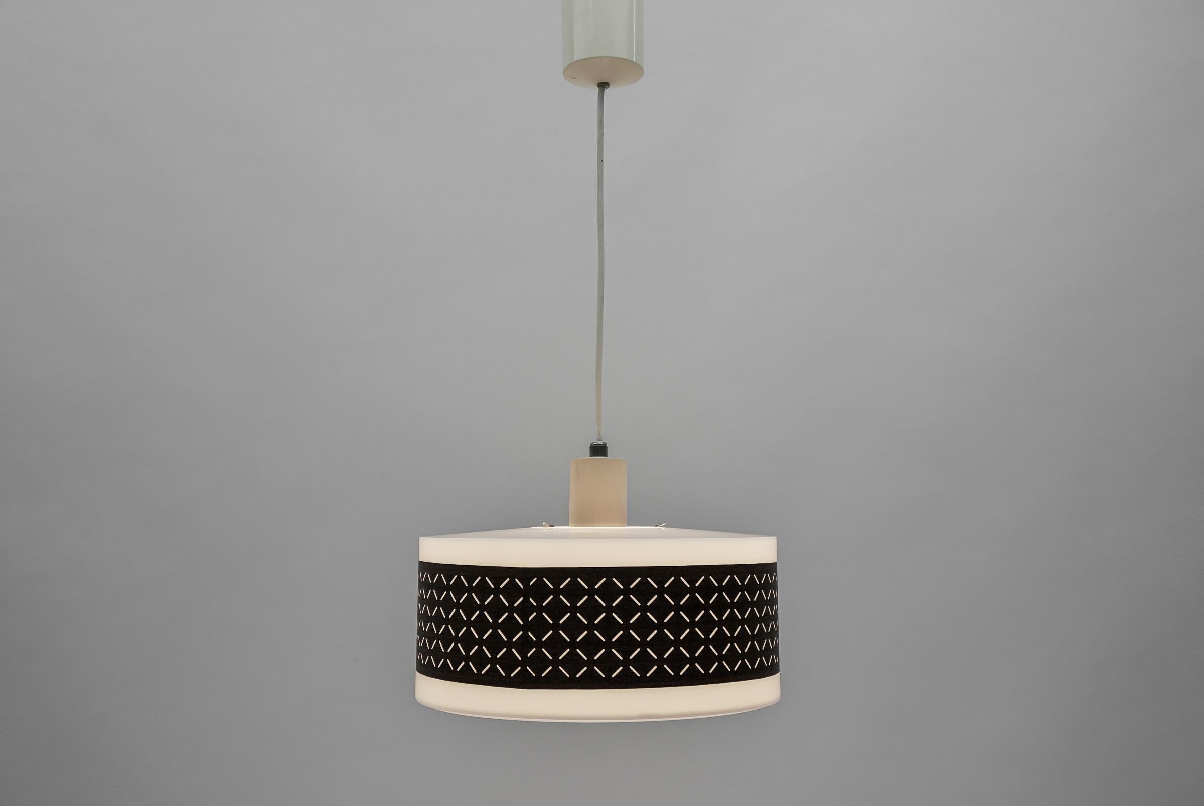 German Rare Brown & White Pendant Lamp by Aloys F. Gangkofner for ERCO Leuchten For Sale