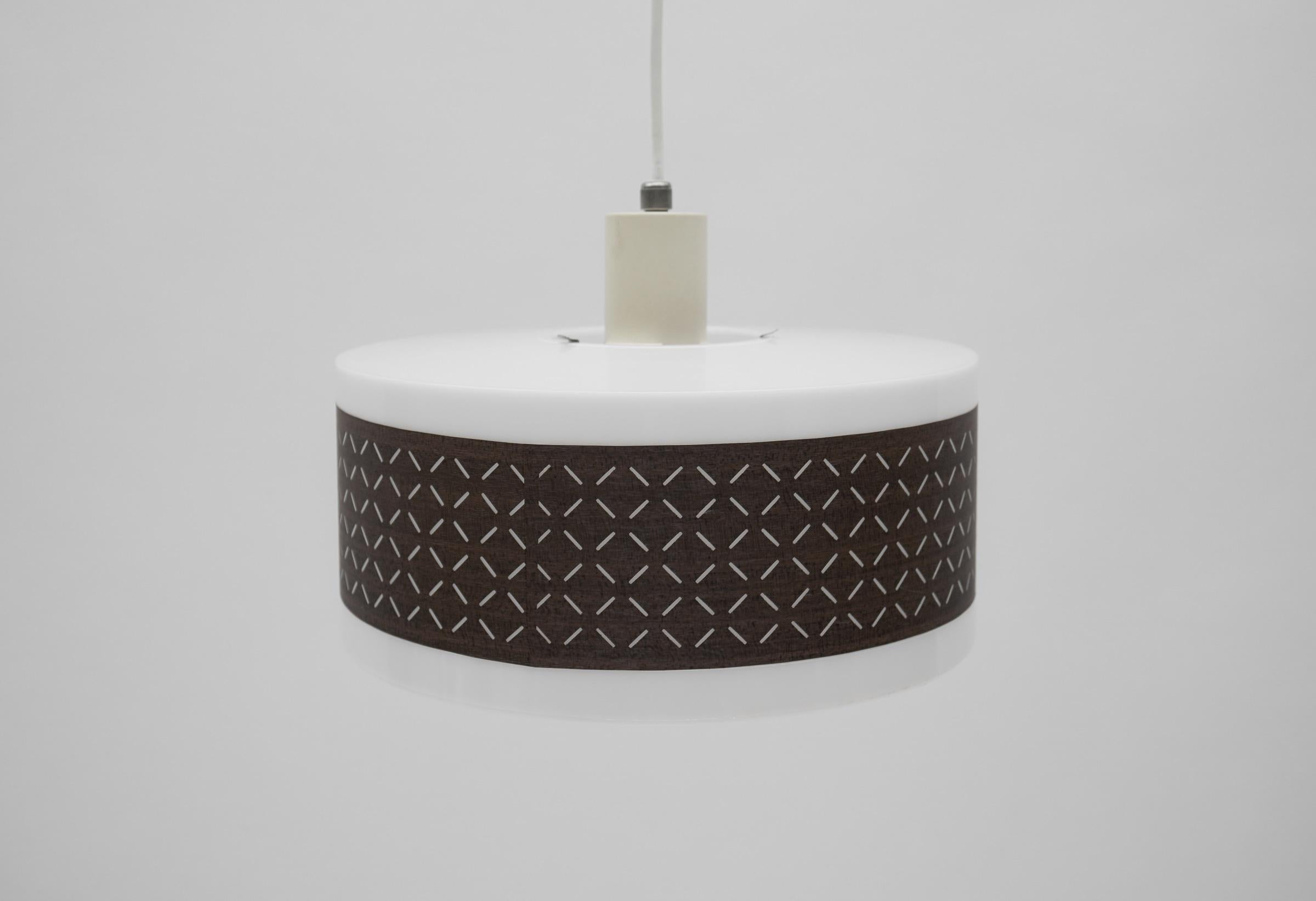 Rare Brown & White Pendant Lamp by Aloys F. Gangkofner for ERCO Leuchten For Sale 1