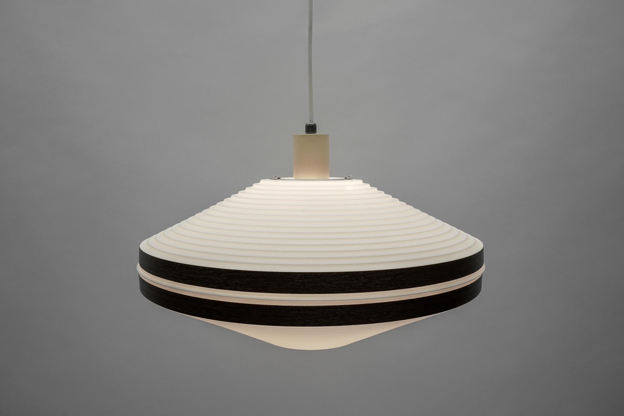 Rare Brown & White Ufo Pendant Lamp by Aloys F. Gangkofner for ERCO Leuchten For Sale 3