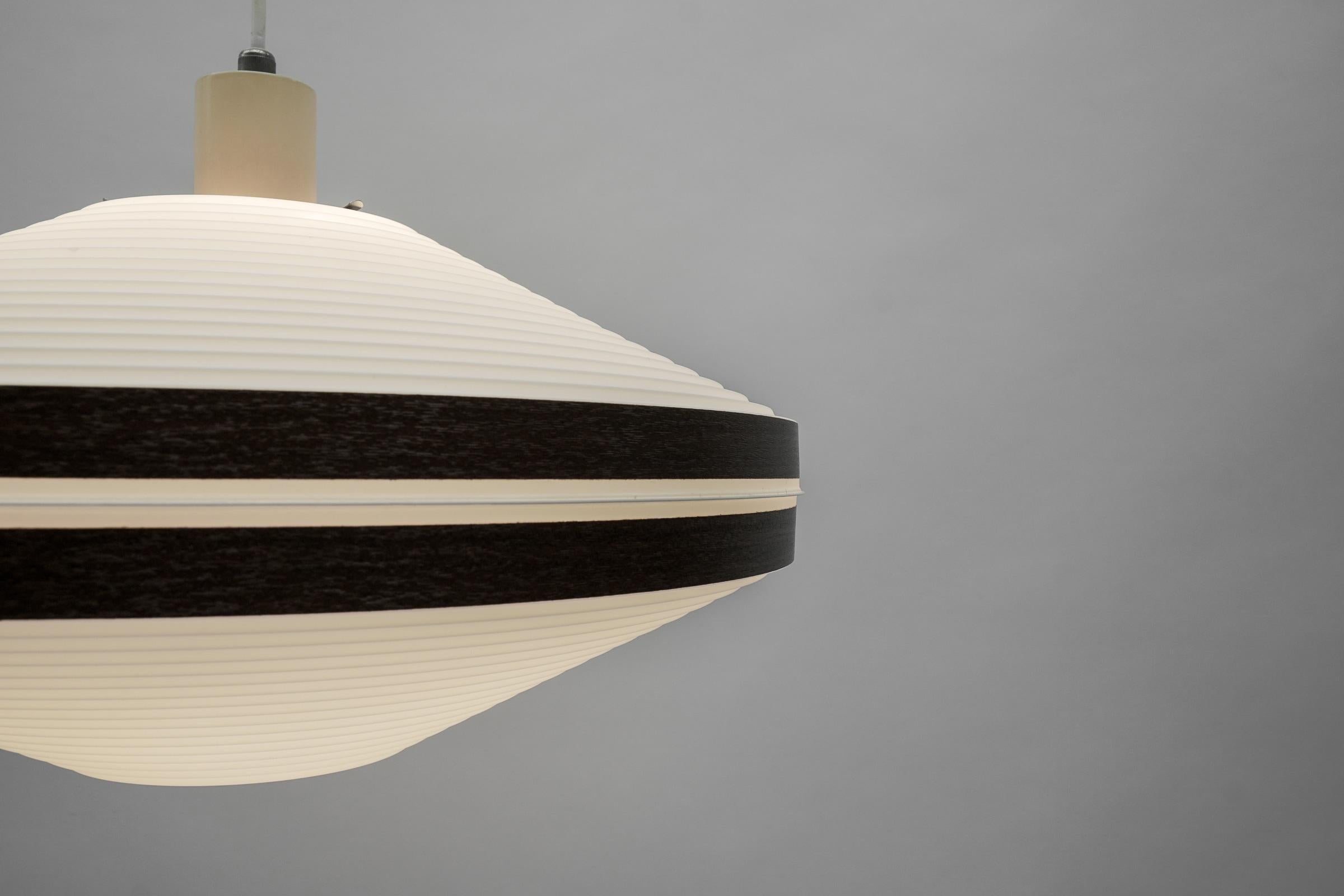 Rare Brown & White Ufo Pendant Lamp by Aloys F. Gangkofner for ERCO Leuchten For Sale 5