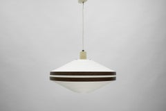 Rare Brown & White Ufo Pendant Lamp by Aloys F. Gangkofner for ERCO Leuchten