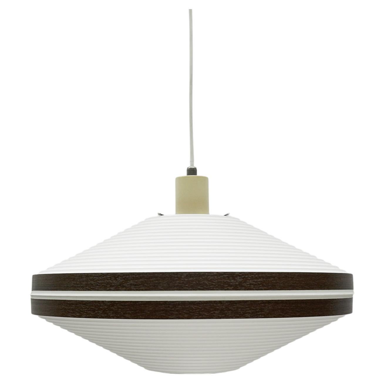 Rare Brown & White Ufo Pendant Lamp by Aloys F. Gangkofner for ERCO Leuchten For Sale