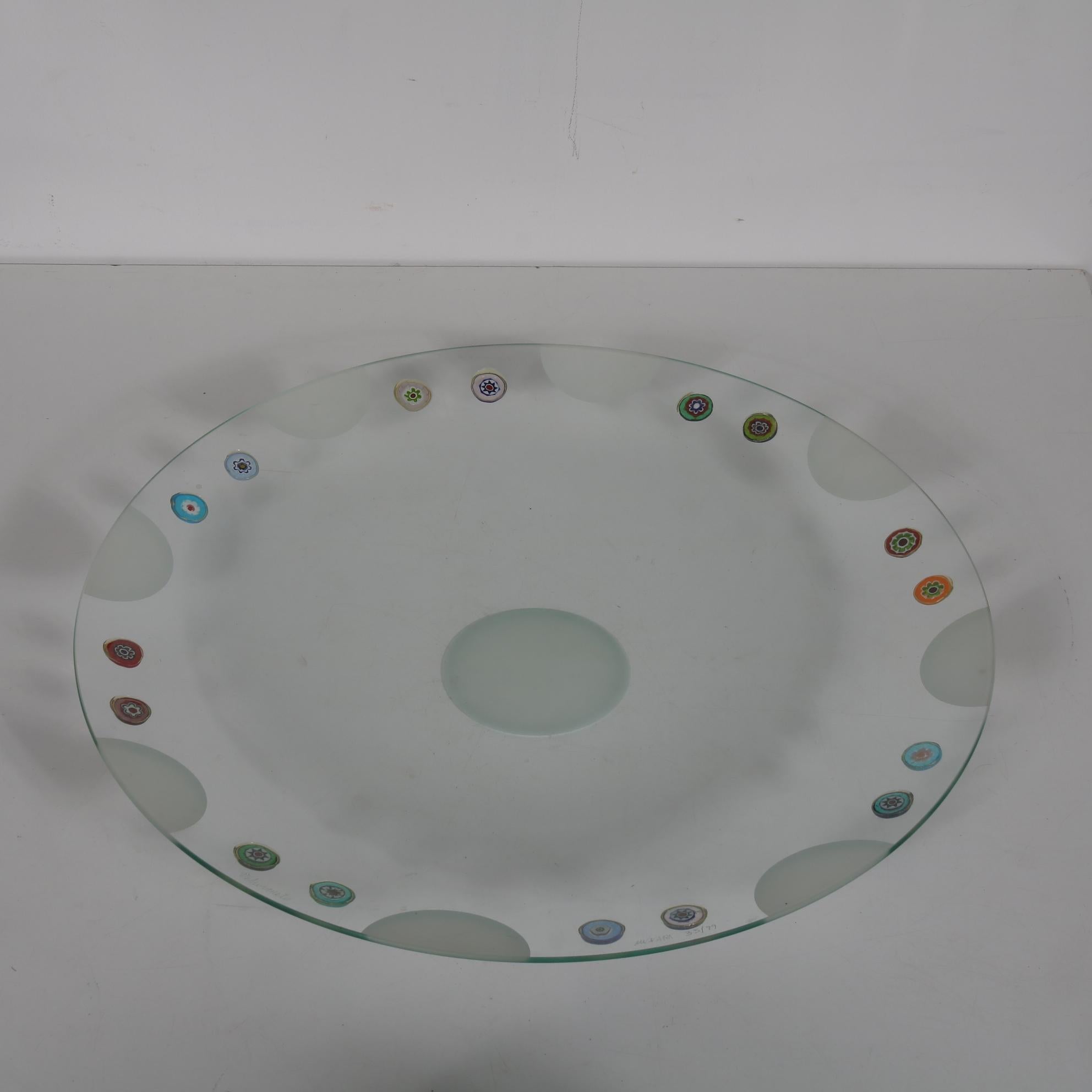Rare Bruno Munari Glass Plate from 