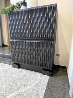 Rare  Brutalist Ebonised Oak Bar,  De Coene