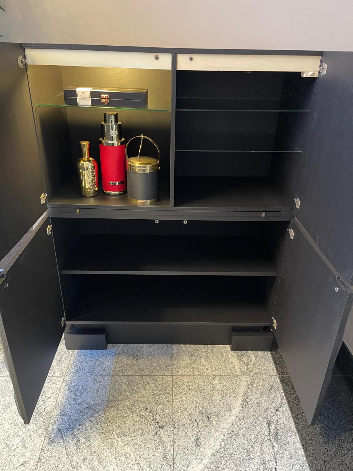 Rare  Brutalist Ebonised Oak Bar, Original Edition 