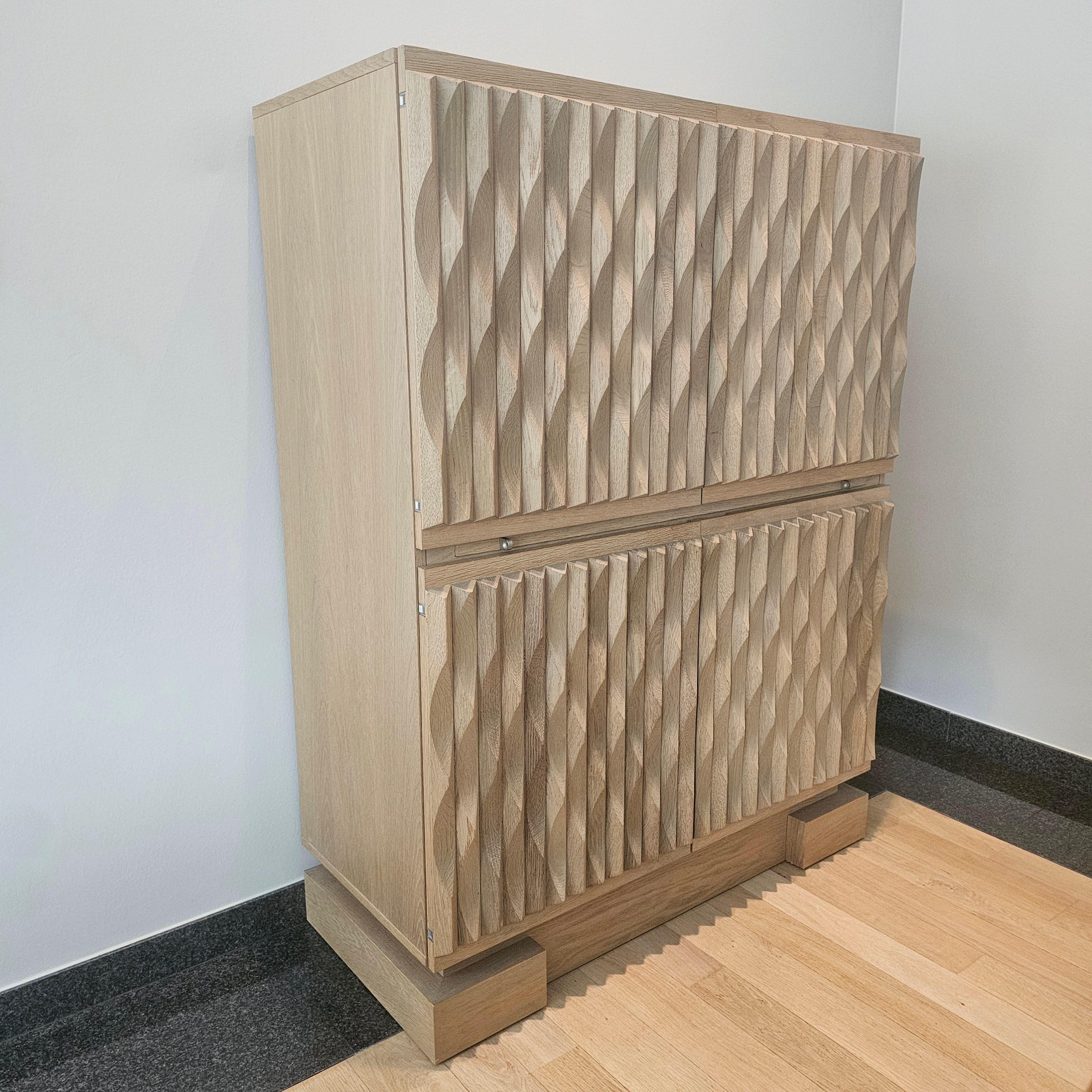 Rare Brutalist Oak Bar, Original Edition 